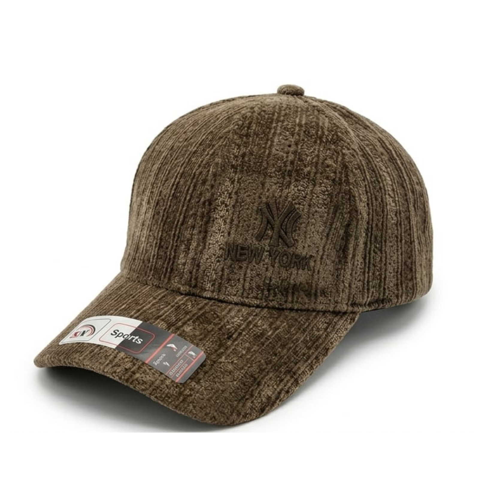Unisex Ribbed Chenille Velvet Baseball Cap – Warm Winter NY Embroidered Curved Visor Cap