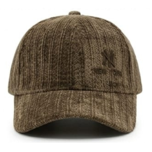 Unisex Ribbed Chenille Velvet Baseball Cap – Warm Winter NY Embroidered Curved Visor Cap