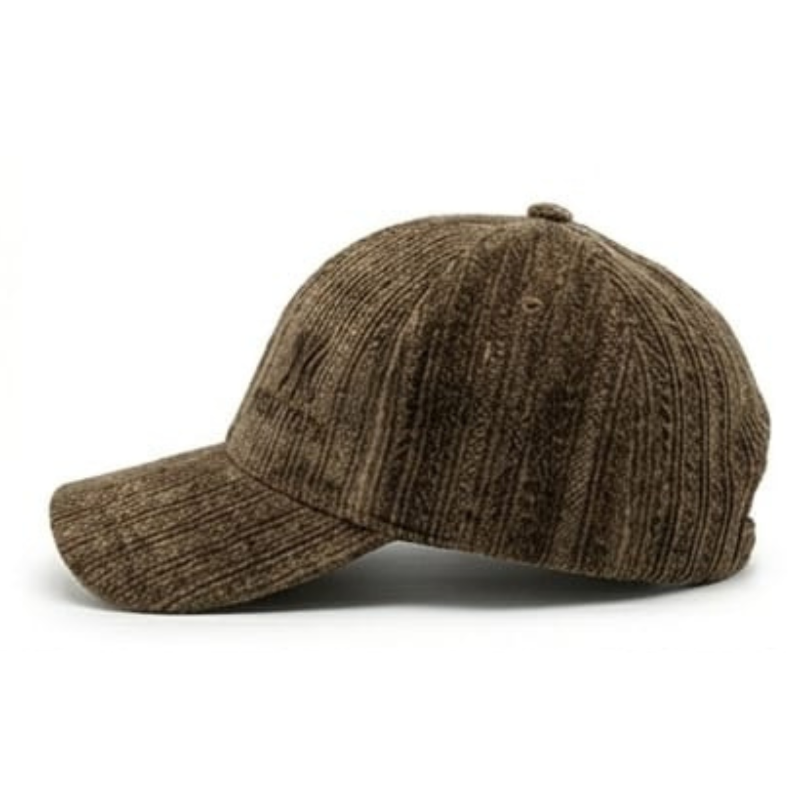 Unisex Ribbed Chenille Velvet Baseball Cap – Warm Winter NY Embroidered Curved Visor Cap