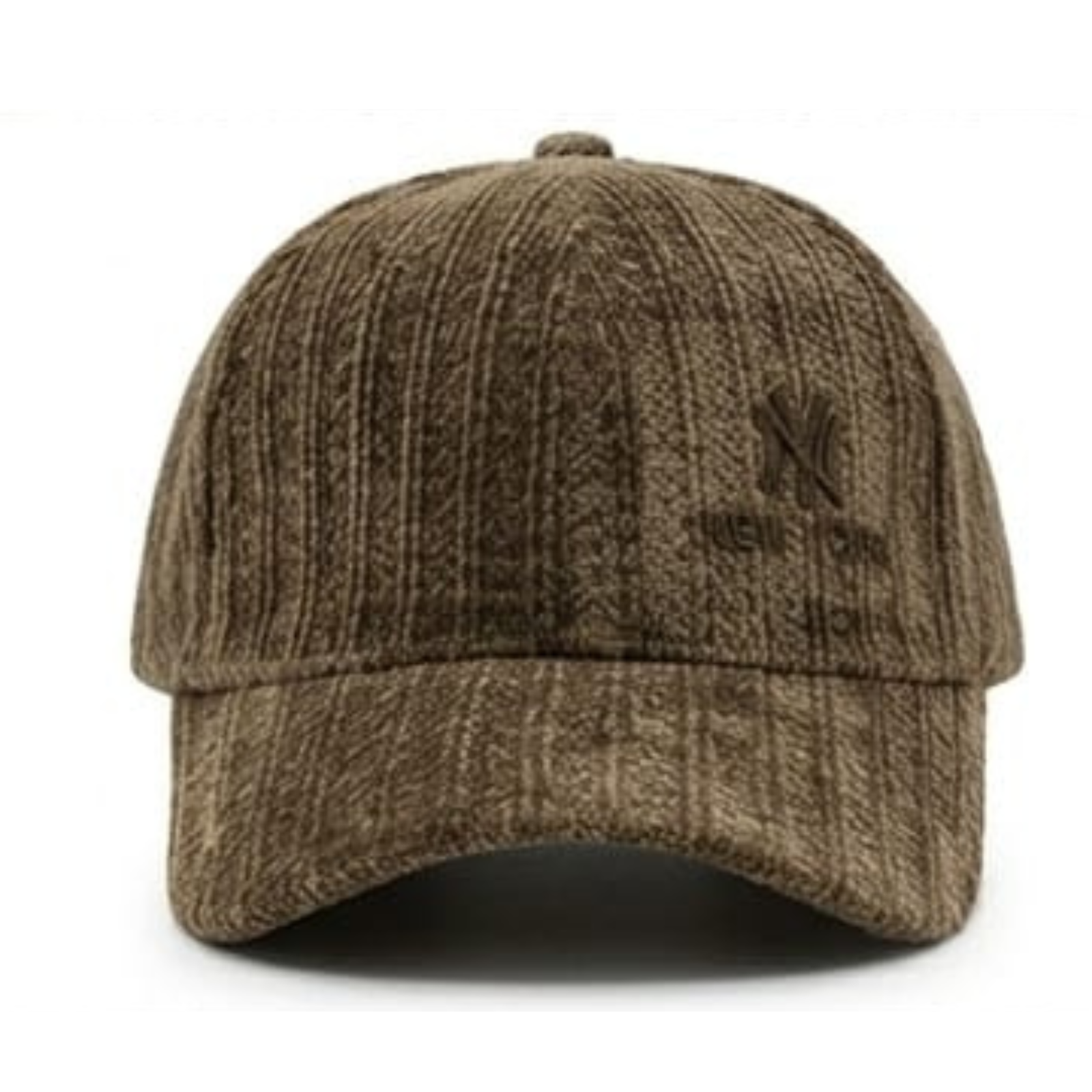 Unisex Ribbed Chenille Velvet Baseball Cap – Warm Winter NY Embroidered Curved Visor Cap