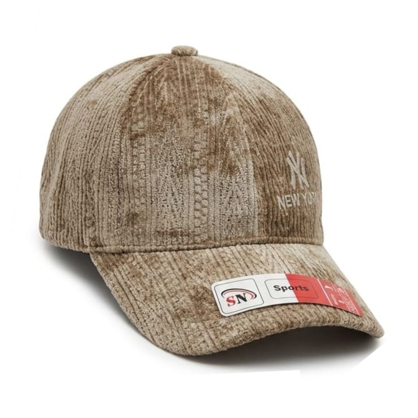 Unisex Ribbed Chenille Velvet Baseball Cap – Warm Winter NY Embroidered Curved Visor Cap